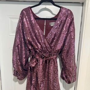 Anthropologie Sequin Dress - Plum